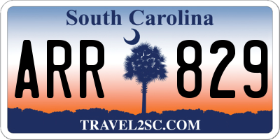 SC license plate ARR829