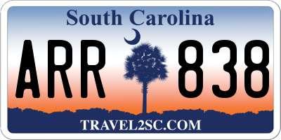SC license plate ARR838