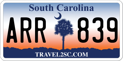 SC license plate ARR839