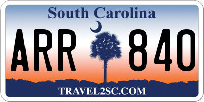 SC license plate ARR840