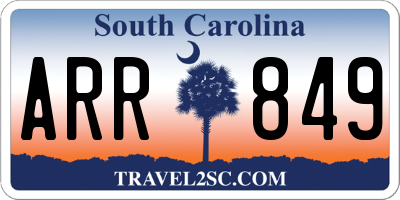 SC license plate ARR849