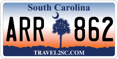 SC license plate ARR862