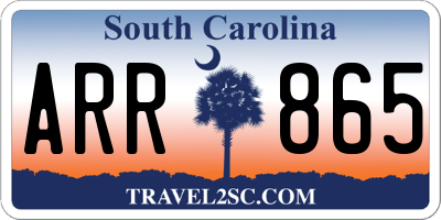 SC license plate ARR865