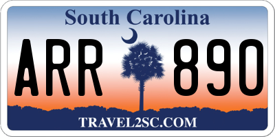 SC license plate ARR890