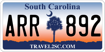 SC license plate ARR892