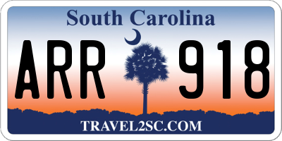 SC license plate ARR918