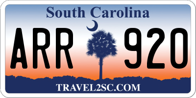 SC license plate ARR920