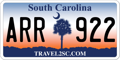 SC license plate ARR922
