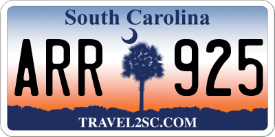 SC license plate ARR925