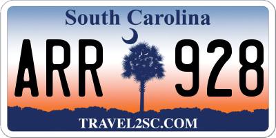 SC license plate ARR928
