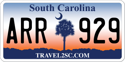 SC license plate ARR929