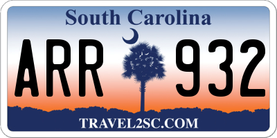 SC license plate ARR932