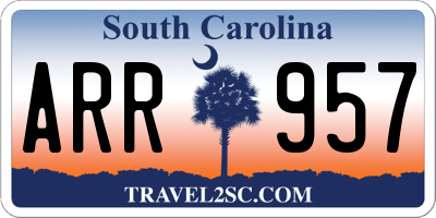SC license plate ARR957