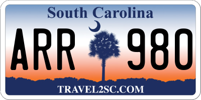 SC license plate ARR980
