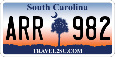 SC license plate ARR982