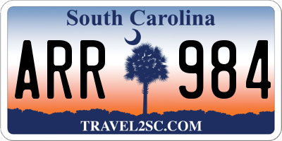 SC license plate ARR984