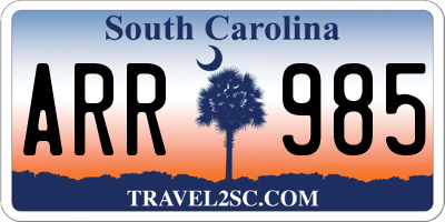 SC license plate ARR985