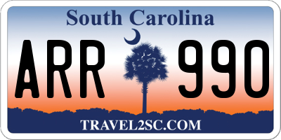SC license plate ARR990