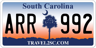 SC license plate ARR992