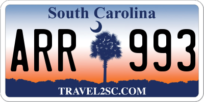 SC license plate ARR993