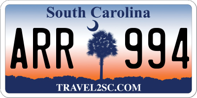 SC license plate ARR994