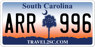 SC license plate ARR996