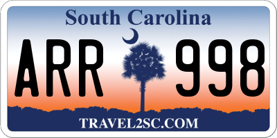 SC license plate ARR998