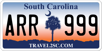 SC license plate ARR999