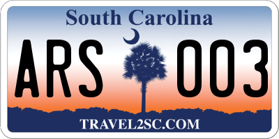 SC license plate ARS003