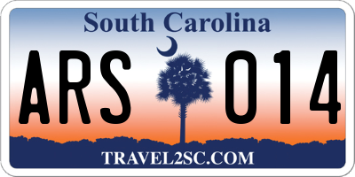 SC license plate ARS014
