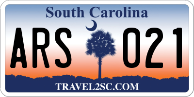 SC license plate ARS021