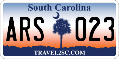 SC license plate ARS023