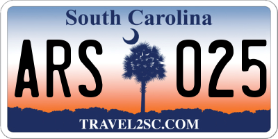 SC license plate ARS025