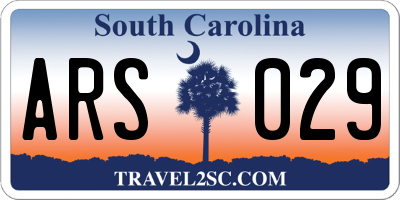 SC license plate ARS029