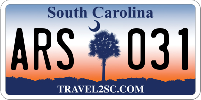 SC license plate ARS031
