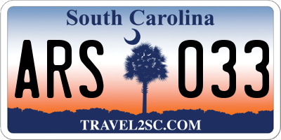 SC license plate ARS033