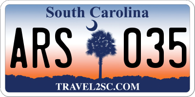 SC license plate ARS035