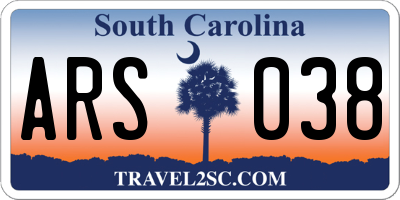 SC license plate ARS038