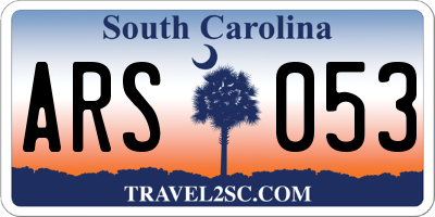 SC license plate ARS053