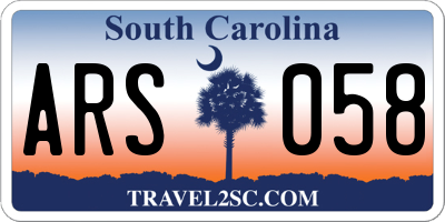 SC license plate ARS058