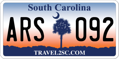 SC license plate ARS092