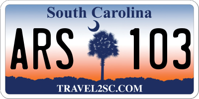 SC license plate ARS103