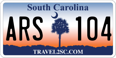 SC license plate ARS104