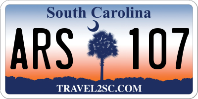 SC license plate ARS107