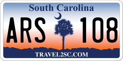 SC license plate ARS108