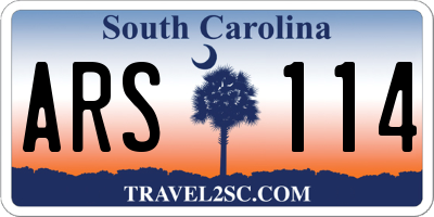 SC license plate ARS114
