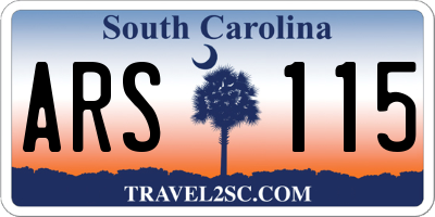SC license plate ARS115