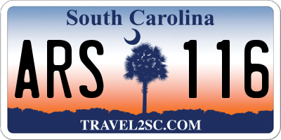 SC license plate ARS116