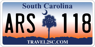 SC license plate ARS118