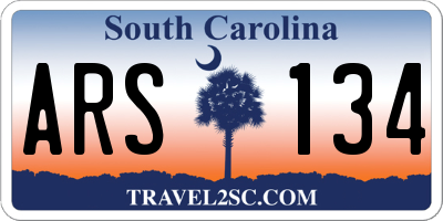 SC license plate ARS134